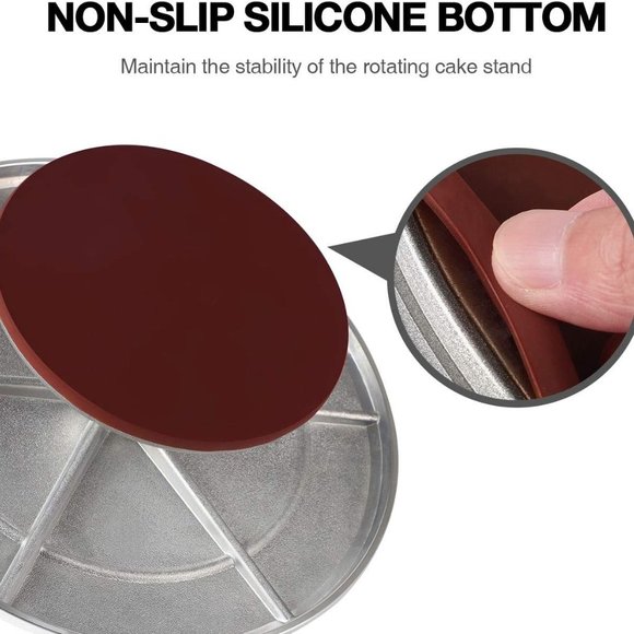 Rotating Cake Turntable 12'' Alloy Revolving Cake Stand with Non-Slipping - Picture 11 of 12
